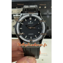 Hublot Classic Fusion en céramique avec lunette en cristaux Swarovski 42MM Réplique de Montre Suisse