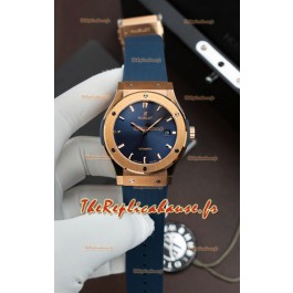 Hublot Super Clone Classic Fusion Titane Or rose Cadran bleu 42 mm