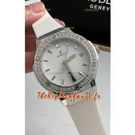 Hublot Classic Fusion en acier inoxydable 33MM Cadran blanc Mouvement suisse à quartz Montre de qualité miroir 1:1
