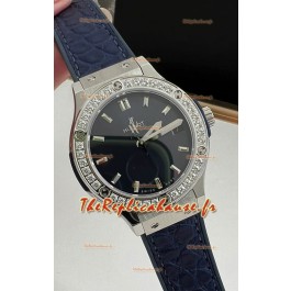 Hublot Classic Fusion Acier inoxydable 33MM Cadran bleu Montre Mouvement Quartz Suisse Miroir 1:1