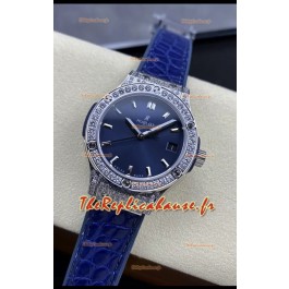 Hublot Classic Fusion Acier inoxydable 33MM Cadran Bleu Mouvement Quartz Suisse Montre de qualité miroir 1:1