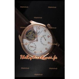 IWC Portugieser Tourbillon en Or Doré avec un Cadran Blanc Rose