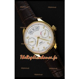 Montre IWC Portugieser Annual Calender Cadran Blanc or jaune IW503502 Répliquée à l’identique 1:1 