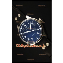 IWC Big Pilot IW500901 - Cadran Noir et Bracelet Marron avec Réserve de Batterie Fonctionnell1:1 Mirror Watch