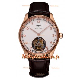 IWC Portugieser IW545801 Hand-Wound Genuine Tourbillon Or Rose Réplique Montre Suisse 