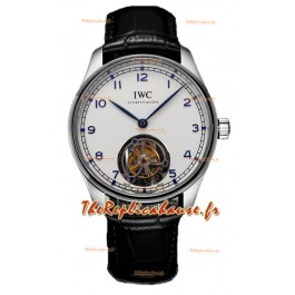 IWC Portugieser IW5458 Hand-Wound Genuine Tourbillon en acier Montre Suisse Réplique 