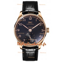 IWC Portugieser Automatic 40 IW358401 Cadran noir en or rose Montre Réplique 