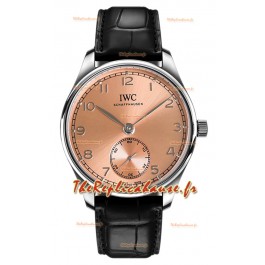 IWC Portugieser Automatic 40 IW358313 Cadran rose en acier inoxydable Montre réplique 1:1 