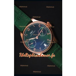 Montre Replica Miroir 1:1 IWC Portugieser Swiss avec Boitier en Acier et un Cadran Vert