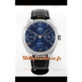 IWC Portugieser Montre Suisse super clone 1:1 Réplique Montre Cadran Bleu Boîtier Acier