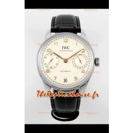 IWC Super Clone Portugieser Montre Réplique Suisse 1:1 Cadran blanc Boîtier acier Montre