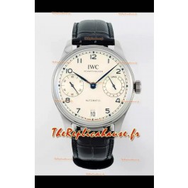 IWC Super Clone Portugieser Montre Réplique Suisse 1:1 Cadran Blanc Boîtier Acier Montre