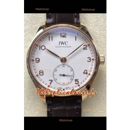 IWC Portugieser Super Clone Automatique 41 IW358306 Cadran Blanc Boîtier Or Rose