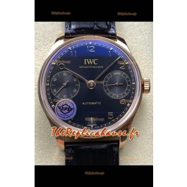IWC Super Clone Portugieser Montre Réplique Suisse 1:1 Or Rose avec cadran noir 