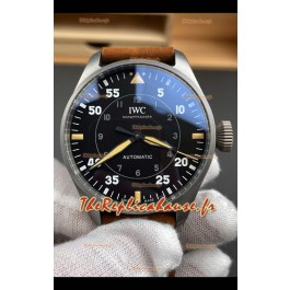 IWC Super Clone Spitfire Cadran noir Titane Réplique suisse 