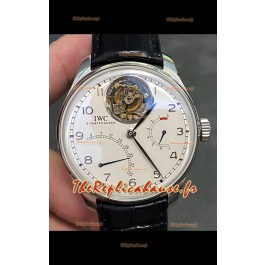 IWC Portuguese Mouvement tourbillon suisse authentique Montre en acier Cadran blanc