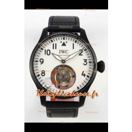 IWC Super Clone Portugaise à remontage manuel, tourbillon authentique, cadran blanc, boîtier en PVD
