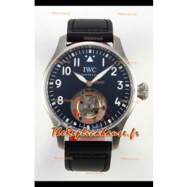 IWC Super Clone Portugaise à remontage manuel, tourbillon authentique, cadran bleu, boîtier en acier