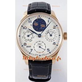 IWC Portugaise Calendrier Perpétuel Or Rose Réplique Suisse Montre REF. IW503302