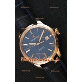Montre Jaeger LeCoultre Geophysic True Second Suisse Couleur Rose Or , Cadran bleu 