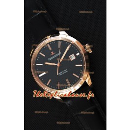 Montre Jaeger LeCoultre Geophysic True Second Suisse Couleur Rose Or , Cadran Noir 