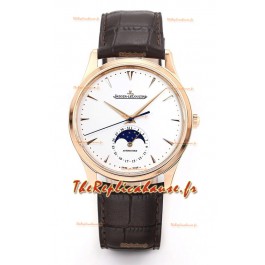 Jaeger LeCoultre Master Montre réplique ultra fine lune or rose miroir 1:1