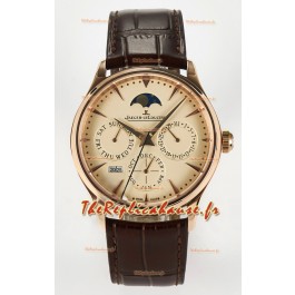 Montre Jaeger LeCoultre Super Clone Master Calendrier Perpétuel Ultra-fin Cadran Crème