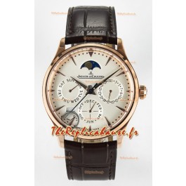 Montre Jaeger LeCoultre Super Clone Master Calendrier Perpétuel Ultra-fin Cadran Blanc 