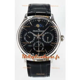 Montre Jaeger LeCoultre Super Clone Master Calendrier Perpétuel Ultra-fin Cadran Noir