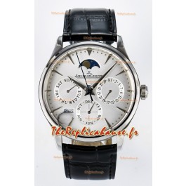 Montre Jaeger LeCoultre Super Clone Master Calendrier perpétuel Ultra-fin Cadran blanc