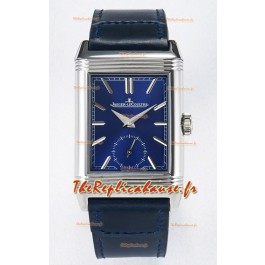 Jaeger-LeCoultre Reverso Super Clone DuoFace Bleu/Acier blanc Réplique Montre