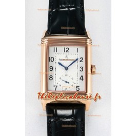 Jaeger-LeCoultre Reverso Super Clone DuoFace Or Rose Noir/Blanc Réplique Montre