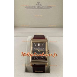 Jaeger-LeCoultre Reverso DuoFace Montre boîtier or rose cadran rouge, mouvement automatique suisse