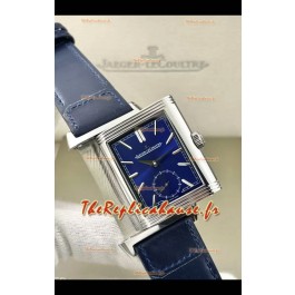 Jaeger-LeCoultre Reverso DuoFace Montre boîtier acier cadran bleu, mouvement automatique suisse