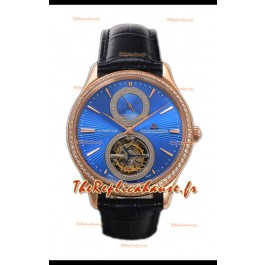 Jaeger LeCoultre Master Ultra-Thin Tourbillon Cadran bleu Boîtier or rose 