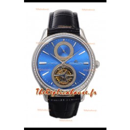 Jaeger LeCoultre Master Ultra-Thin Tourbillon Cadran bleu Boîtier acier inoxydable