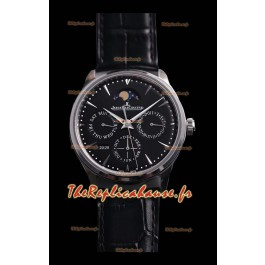 Montre Jaeger LeCoultre Master Ultra Fin Perpétuel Réplique Suisse avec cadran noir