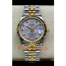 Montre Rolex Datejust 31MM Mouvement ETA-2671 Réplique Suisse en acier 904L avec cadran argenté en or jaune 