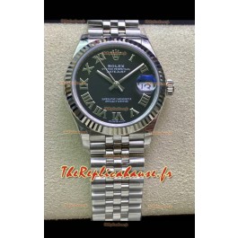 Montre Rolex Datejust Mouvement 31MM ETA-2671 Réplique Suisse en acier 904L avec cadran noir romain