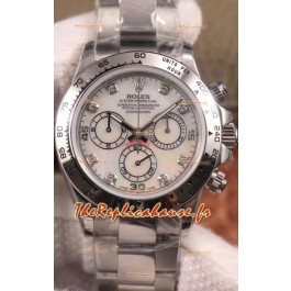 Montre Rolex Cosmograph Daytona 116509 Cadran perlé Mouvement Cal.4130 - Acier 904L