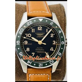 Longines Spirit ZULU Time Miroir 1:1 Réplique Montre en Boîtier Acier 904L - Mouvement Automatique Suisse L844.4 Bracelet Marron