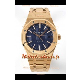 Audemars Piguet Royal Oak 15400 41MM Cadran Bleu 904L Or Rose CALIBRE 3120 Mouvement 1:1 Miroir Réplique