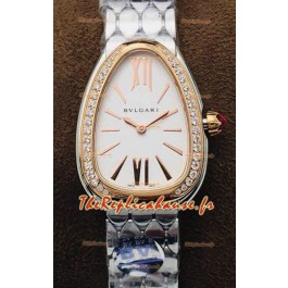 Bvlgari Montre Serpenti Seduttori Edition en Acier Inoxydable - Lunette Or Rose Réplique Miroir 1:1