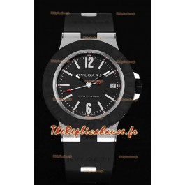 Bvlgari Aluminum 1:1 Miroir Réplique de Montre Suisse à cadran noir 