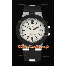 Bvlgari Aluminum 1:1 Miroir Réplique de Montre Swisss à cadran blanc - Edition Steve Aoki 