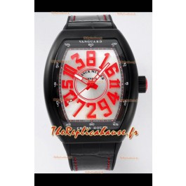 Franck Muller Vanguard Crazy Hours - Boîtier DLC Cadran Blanc Réplique Suisse 