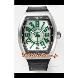 Franck Muller Vanguard Crazy Hours en acier inoxydable - Cadran blanc Réplique Suisse 
