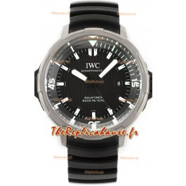 IWC Aquatimer IW358002 1:1 Titanium Miroir Réplique Suisse avec cadran noir et bracelet caoutchouc