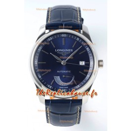 Longines Master Collection Automatique Réserve de Marche Cadran Bleu Réplique Suisse -bracelet cuir