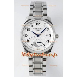 Longines Master Collection Automatic Power Reserve Cadran Blanc Réplique Suisse Montre Bracelet Acier